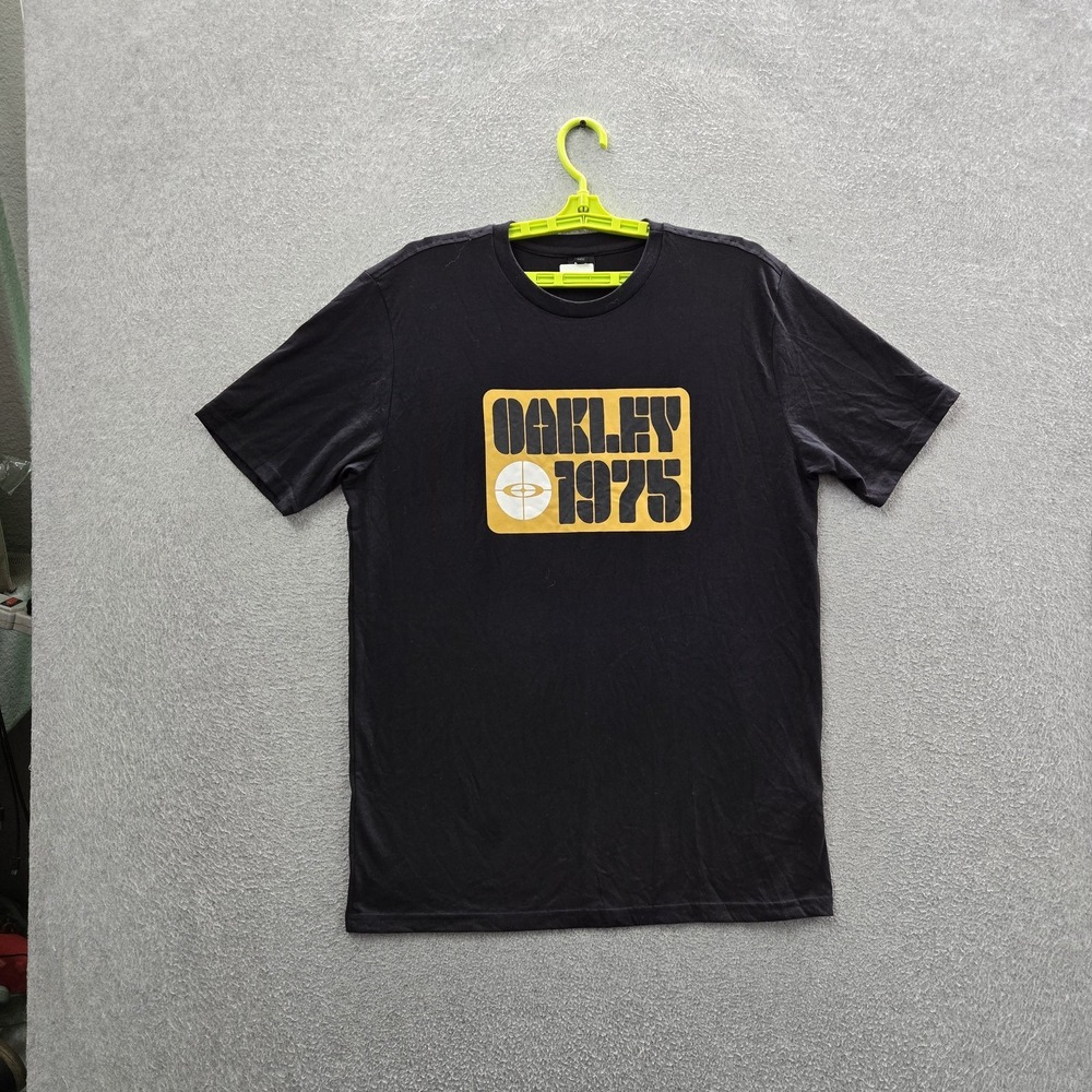 Oakley Men Shirt XL Black Graphic Tee Short Sleeve Y2K